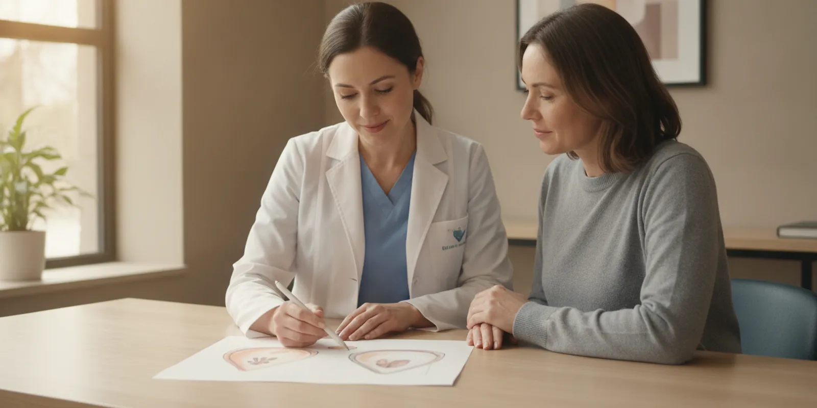 Patient discussing breast cancer surgery options with a surgeon